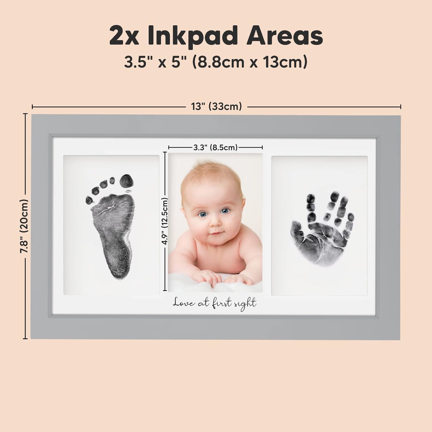 Keababies Inkless Baby Hand and Footprint Kit Frame