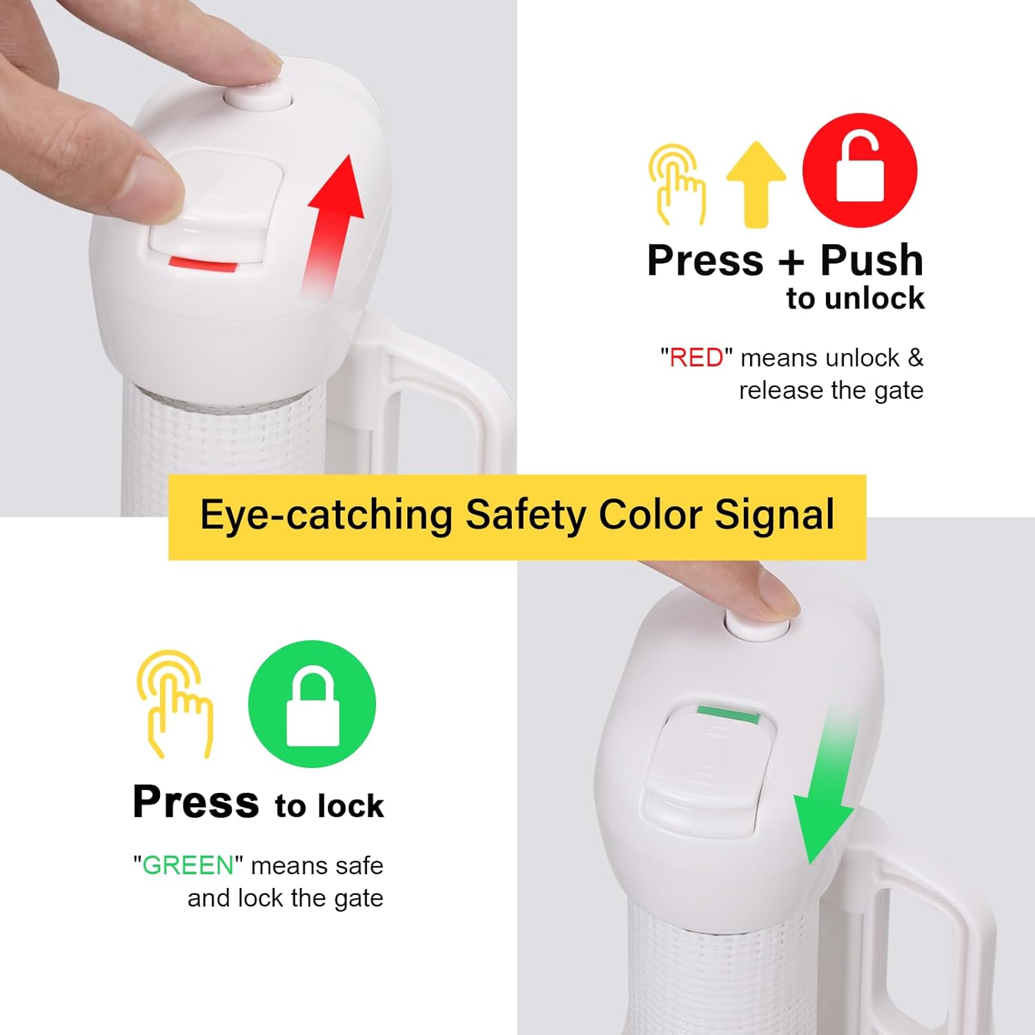 Retractable Baby Gate for Stairs and Doorways 54 Wide 34 Tall Mesh Safety Gate White