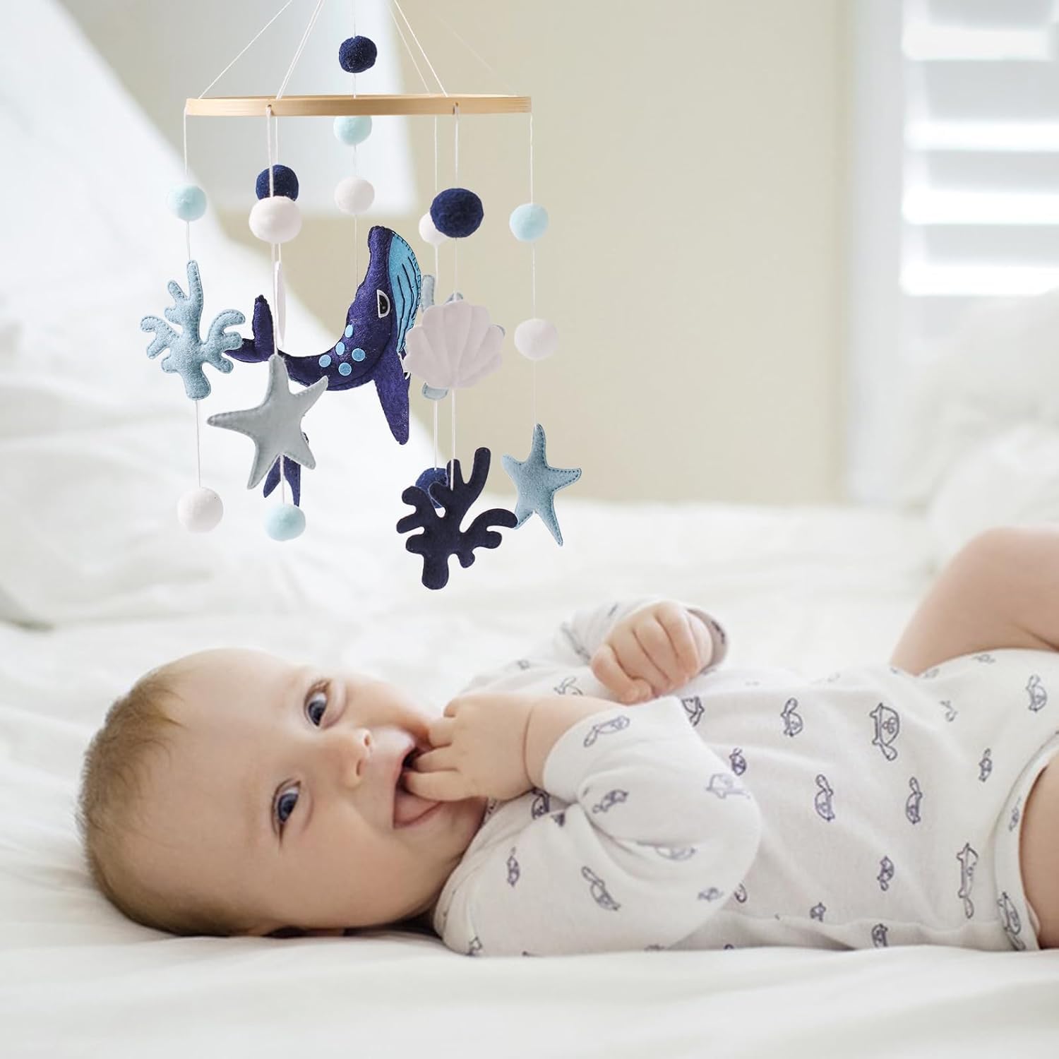 Baby Mobile Wind Chime Sea Creatures Whale Crib Decor