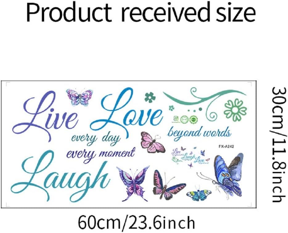 Live Laugh Love Wall Decals Butterfly Motivational Quotes