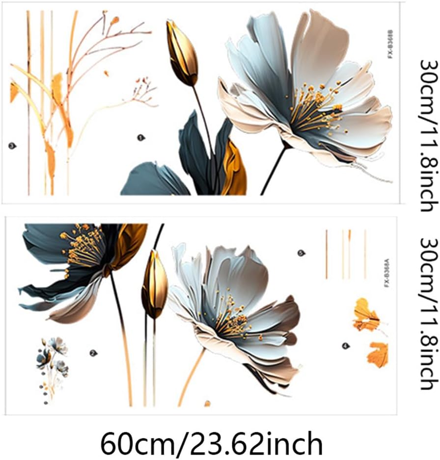 Spring Wall Decals with Flowers and Butterfly Design