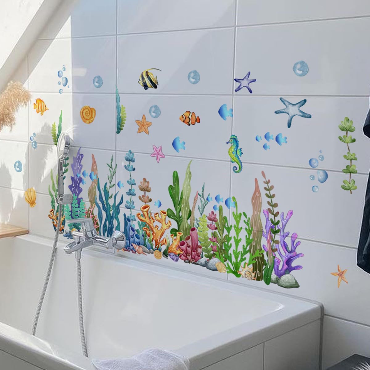Runtoo Under The Sea Wall Decals Coral Reef and Seaweed Stickers