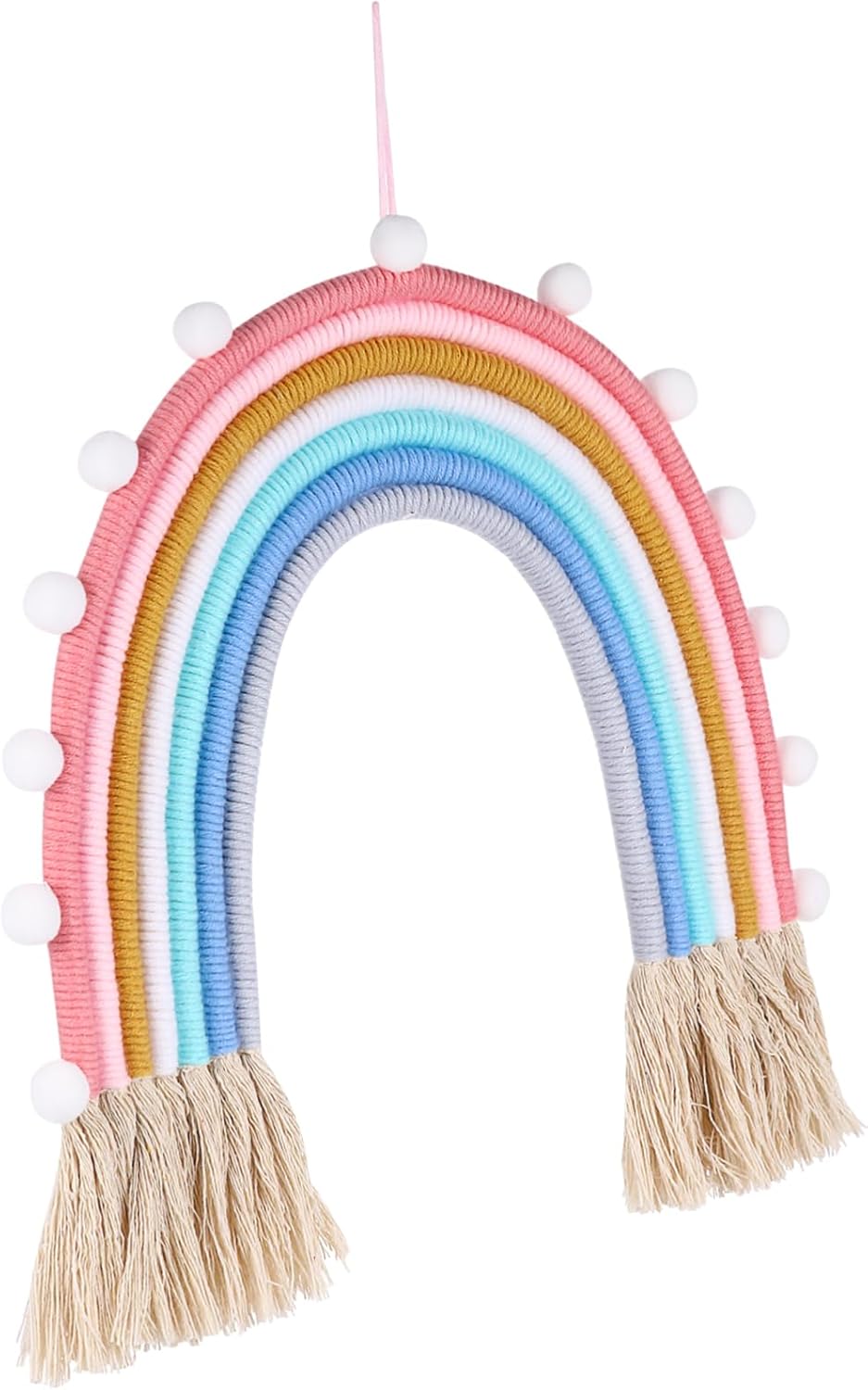 ABOOFAN 1pc Handmade Rainbow Woven Pendant Wall Decor
