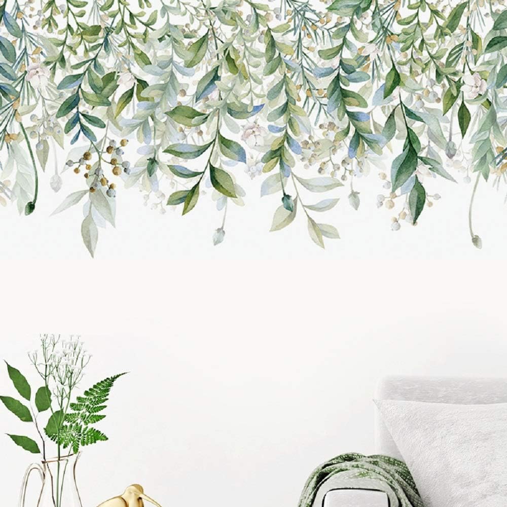 Amazon 3D Hanging Green Leaves Wall Decor Stickers