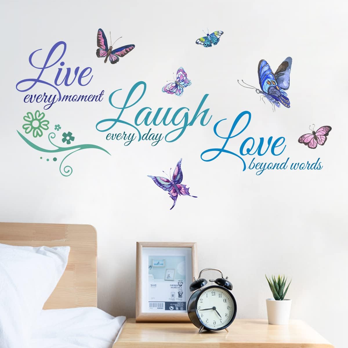 Live Laugh Love Wall Decals Butterfly Motivational Quotes