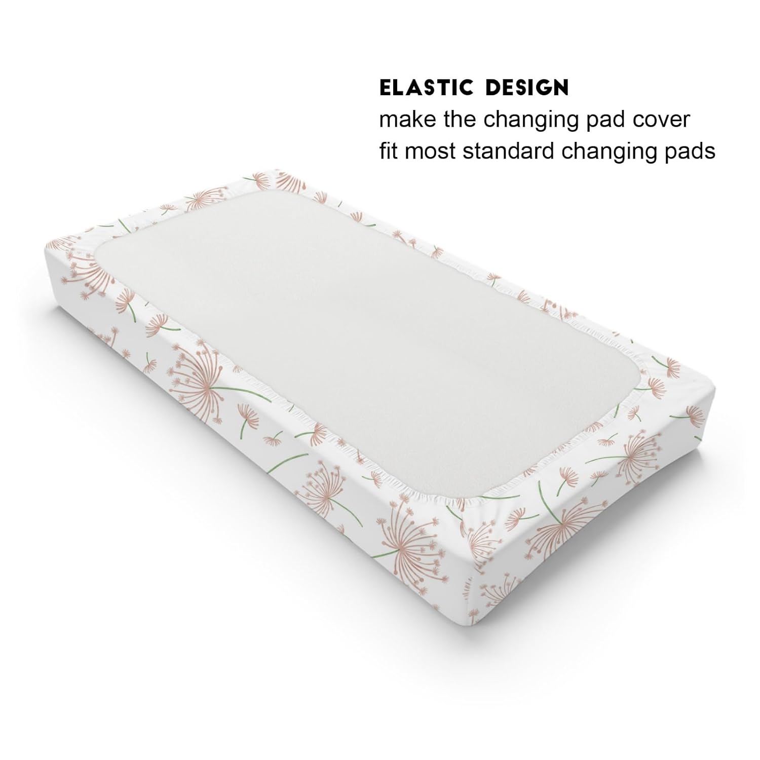 Boho Pink Floral Changing Pad Cover for Boy Girl