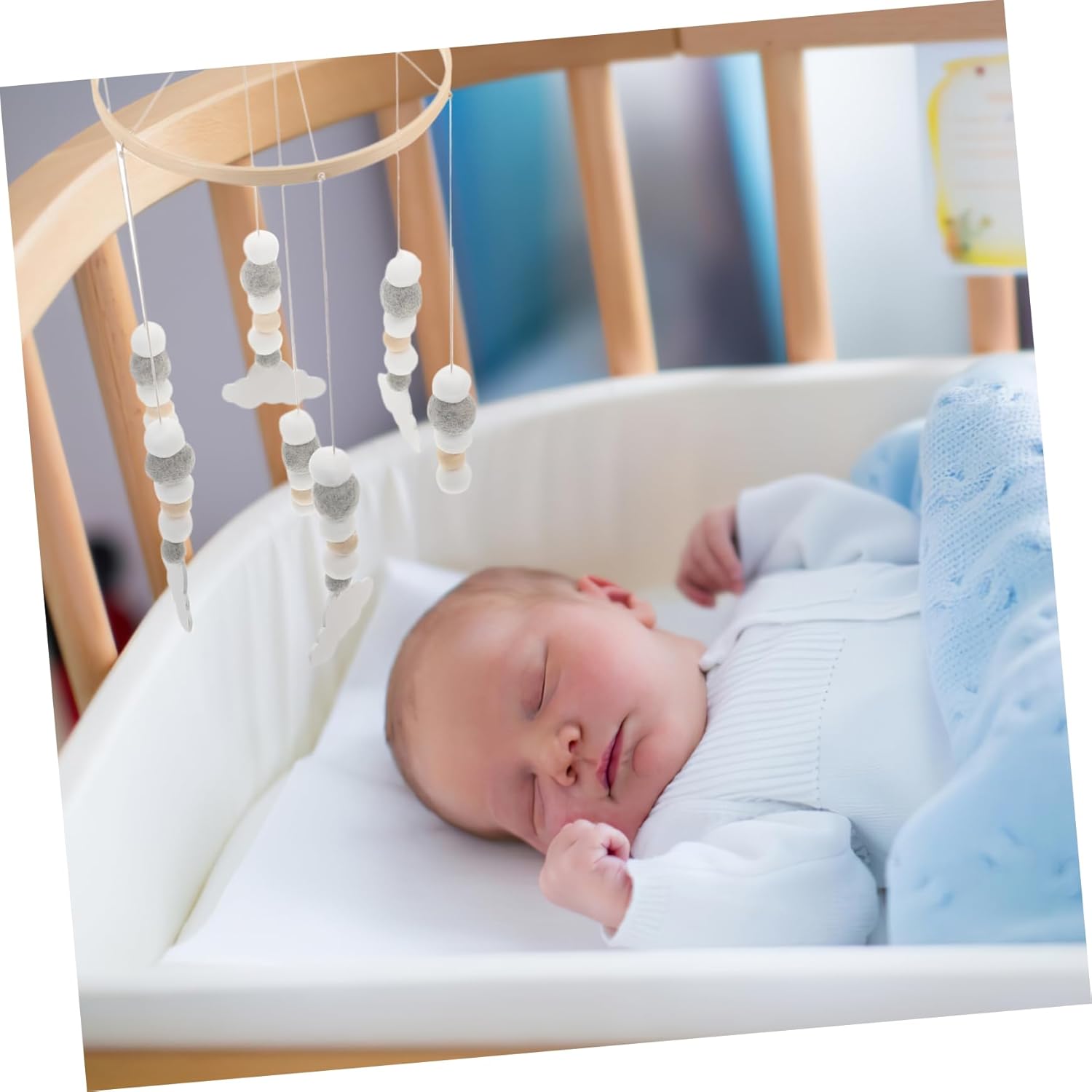 Totority Boho Crib Mobile Felt Ball Decor