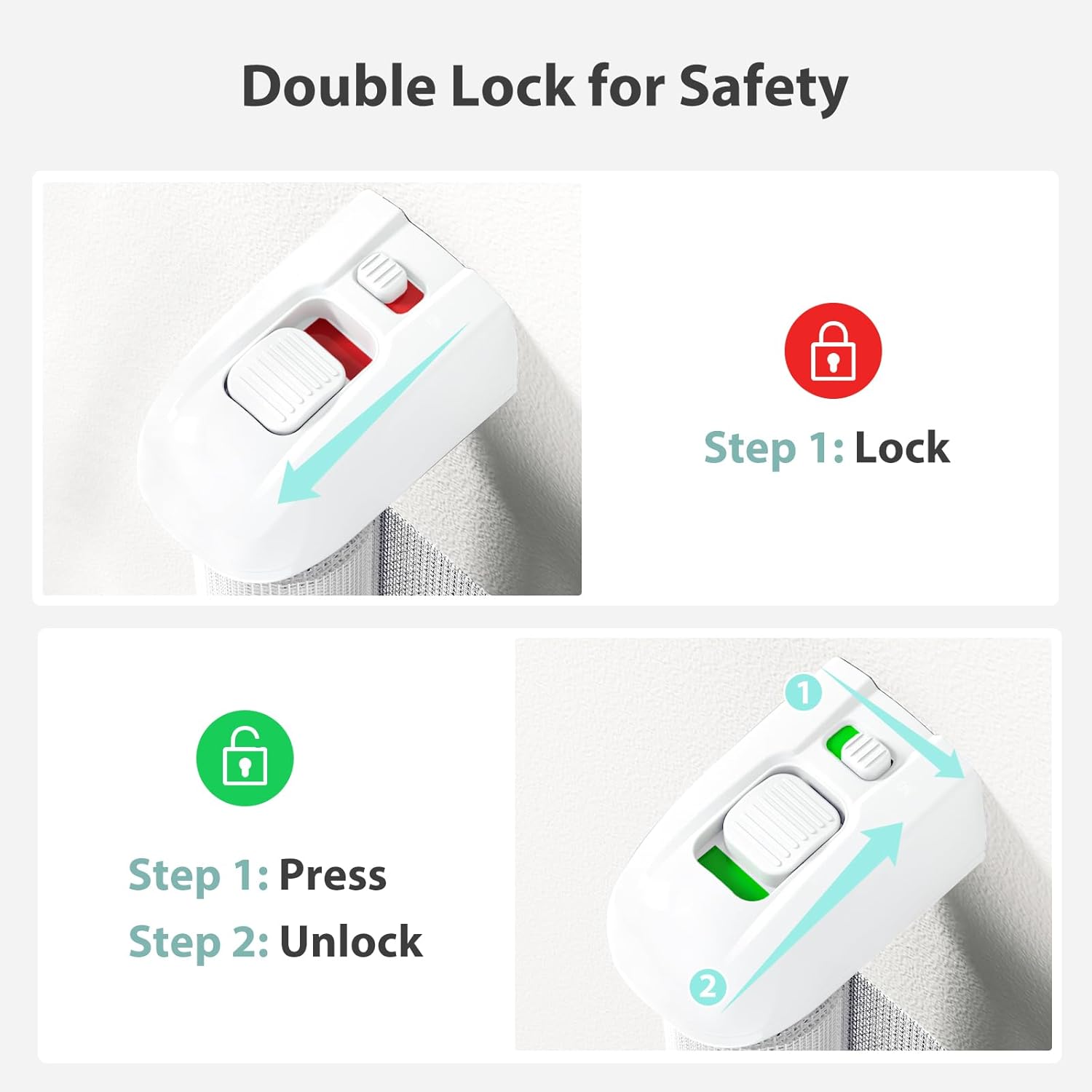 Retractable Baby Gate with Auto-Lock and Double Locking Safety