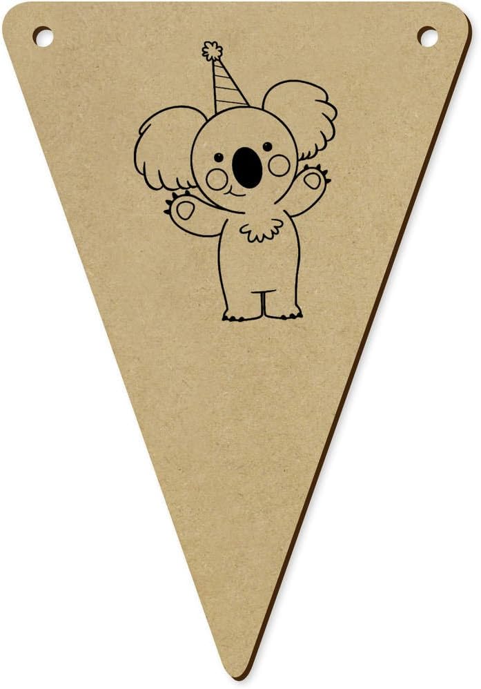 Azeeda 5 x 140mm Party Koala Wooden Bunting Flags