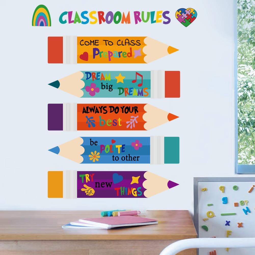 Colorful Inspirational Wall Stickers for Classroom and Kids Room Decor