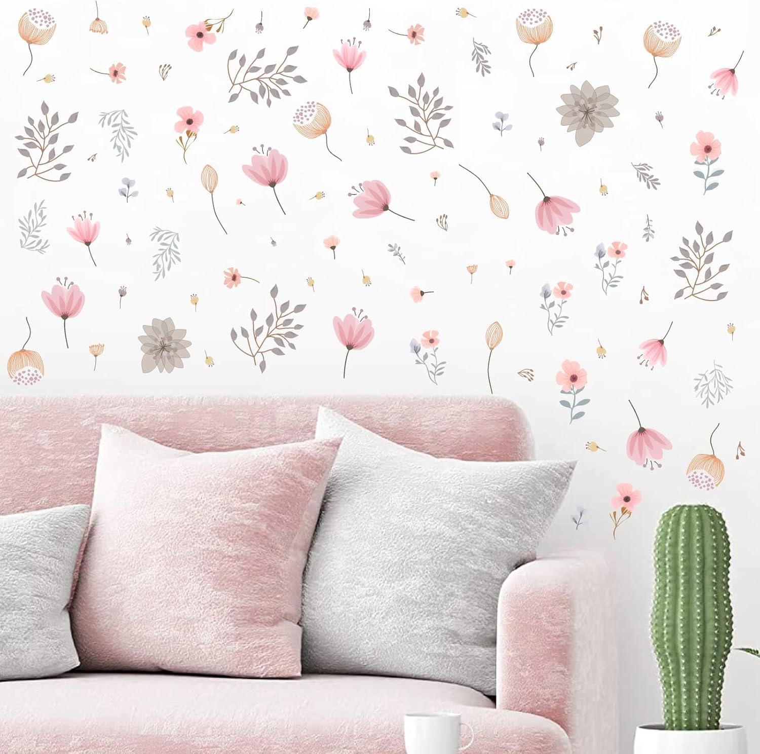 Kazova Boho Flower Wall Decals Peel and Stick