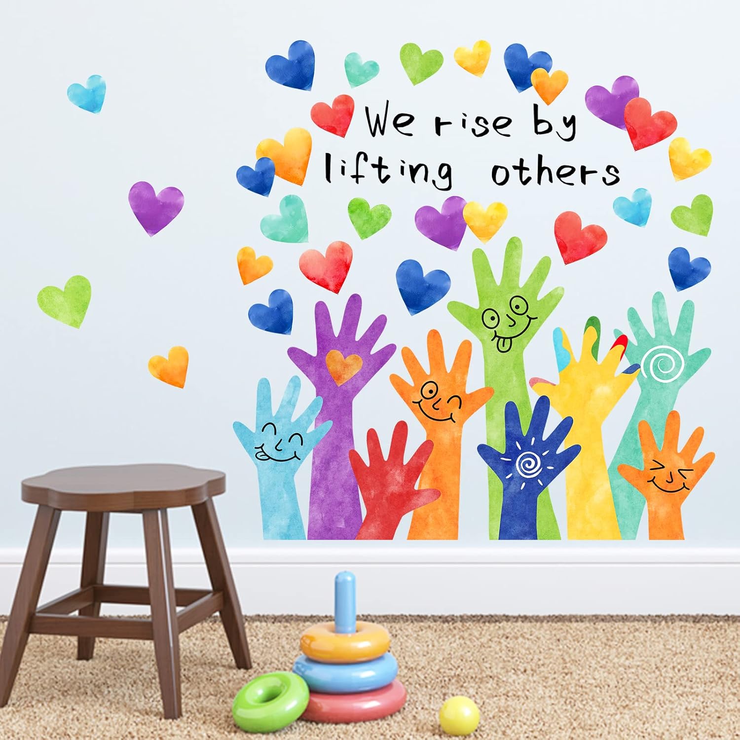 Mfault Inspirational We Rise Wall Decals Stickers for Kids Room Decor