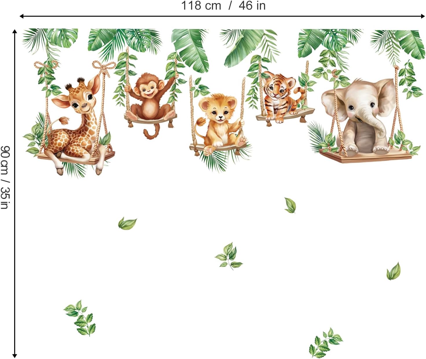 Jungle Animal Wall Stickers for Kids Room Decor