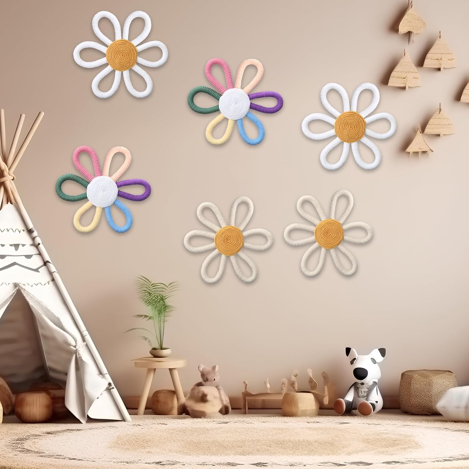Ripeng 6 Pcs Boho Wall Decor for Baby Girls
