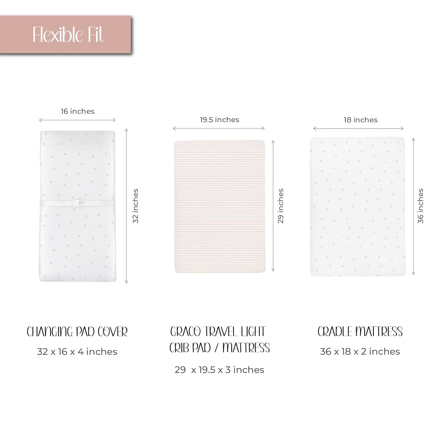 Elys Co Changing Pad Covers 2 Pack Pink Tulip