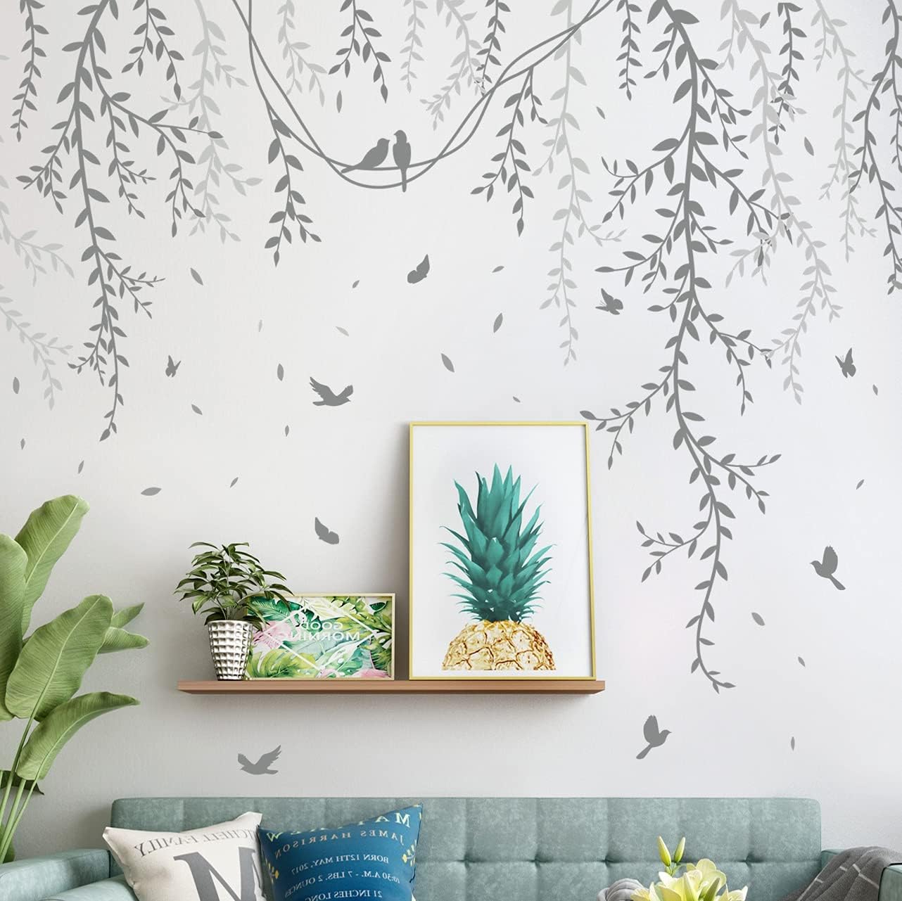 Spring Willow Branch Wall Stickers for Kids