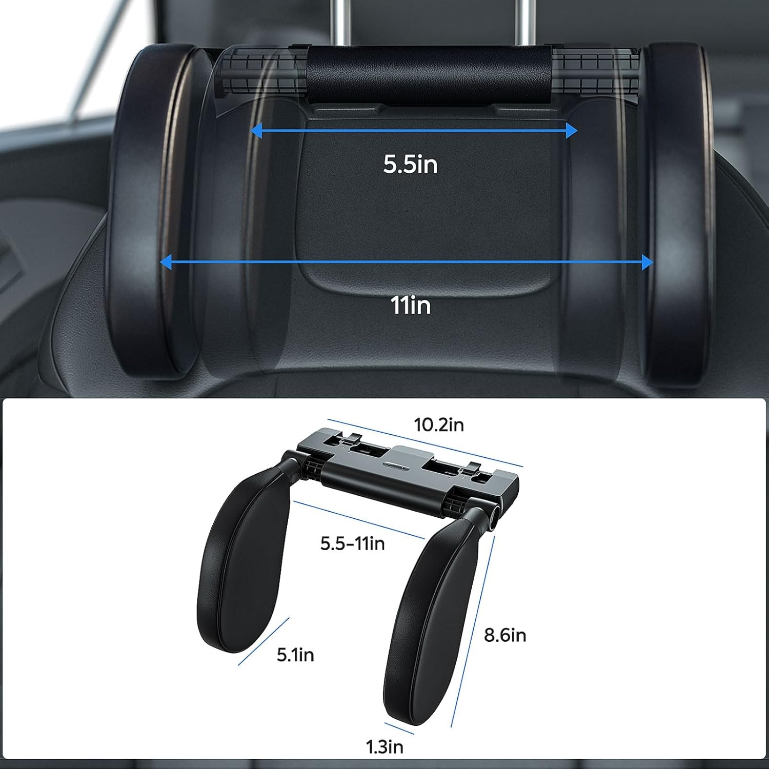 QRabbit Car Headrest Pillow with Phone Holder