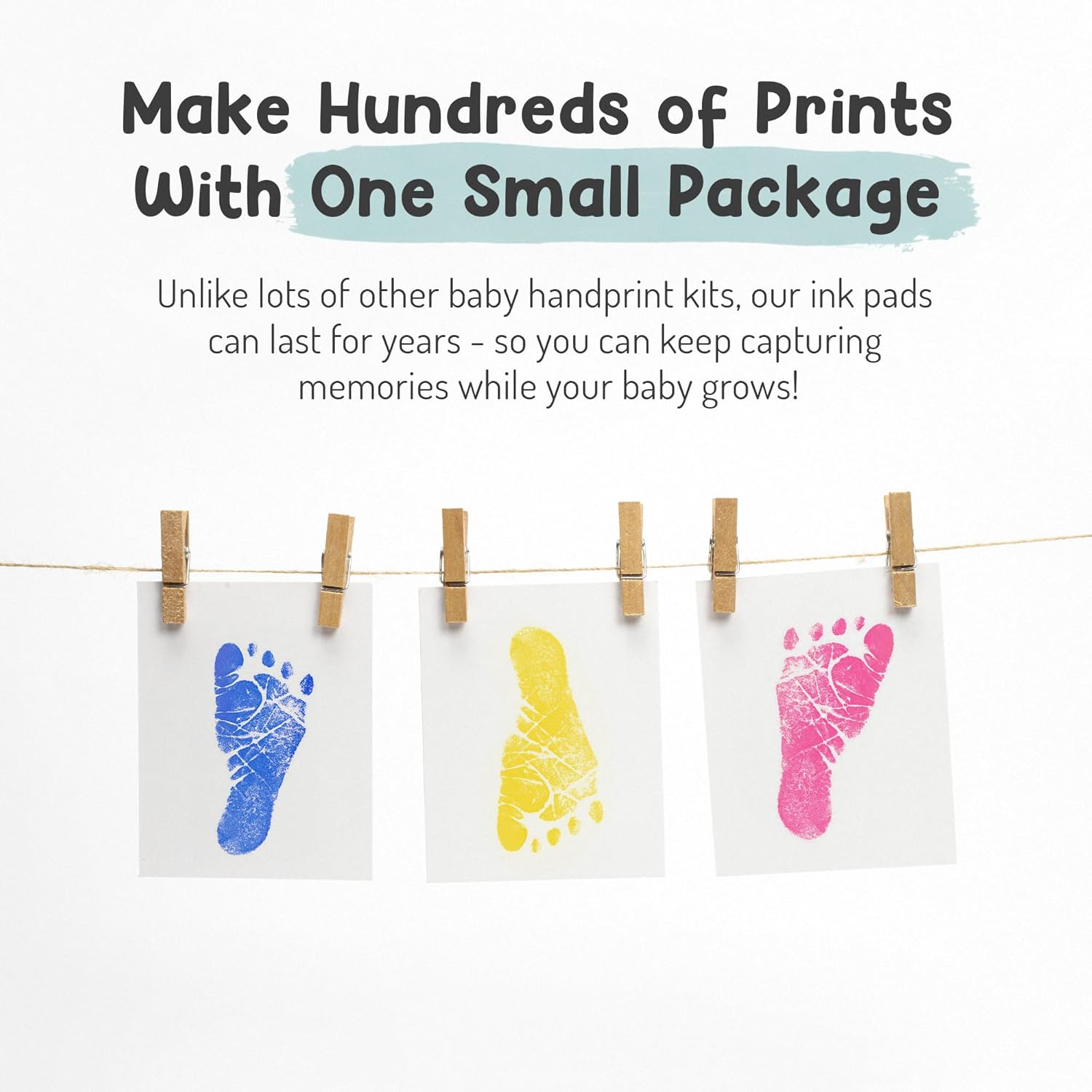 Baby Hand and Footprint Kit Safe Non-Toxic Ink Pad for Easy Prints