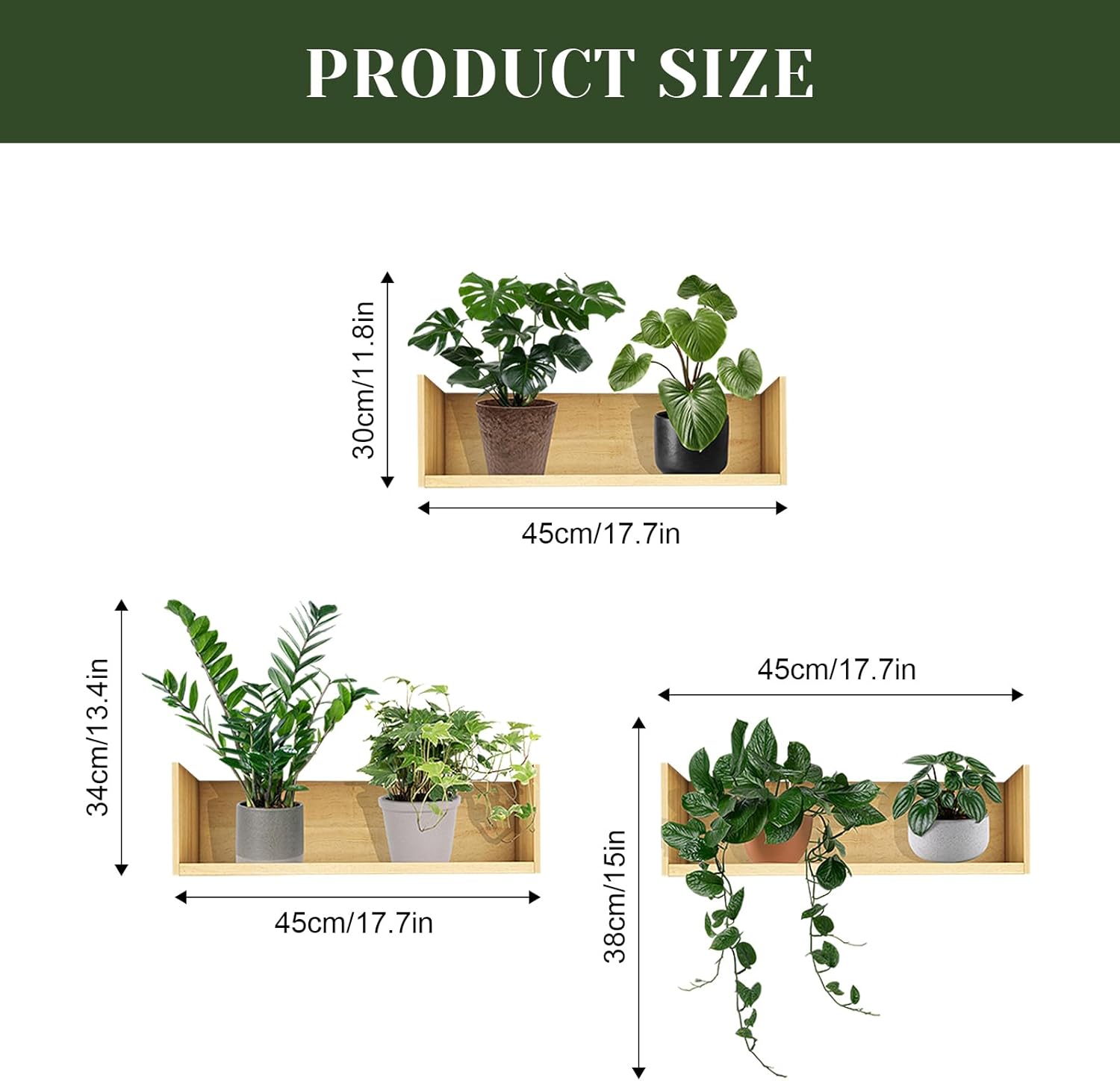 3D Green Plants Wall Decals for Home Decor