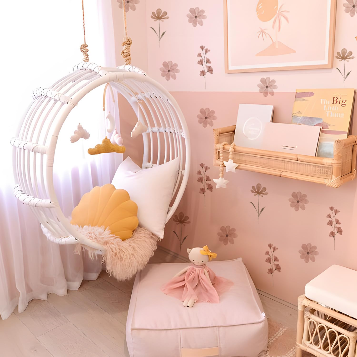 YouRfocus Daisy Wall Decals 84PCS Boho Flower Stickers