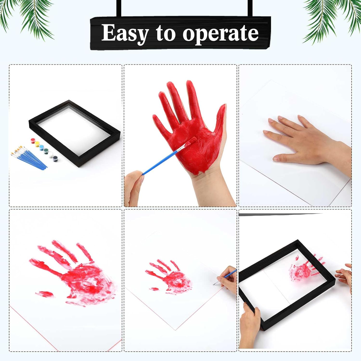 Suzile DIY Handprint Kit for Family Memories - Black Frame