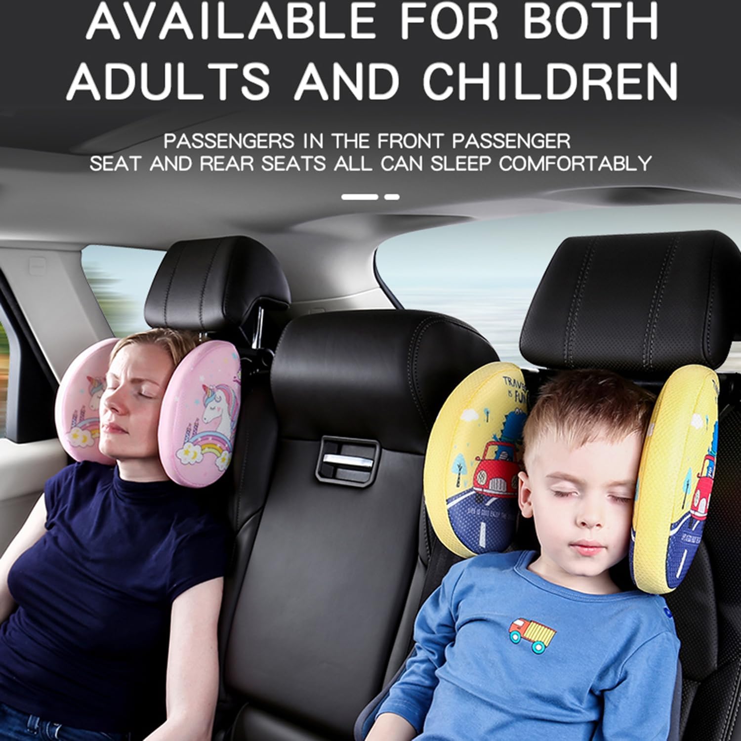 Kwaks Car Headrest Pillow for Kids and Adults