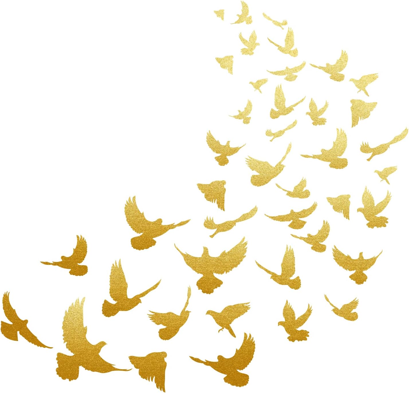 SUPERDANT 40PCS Gold Flying Birds Wall Stickers