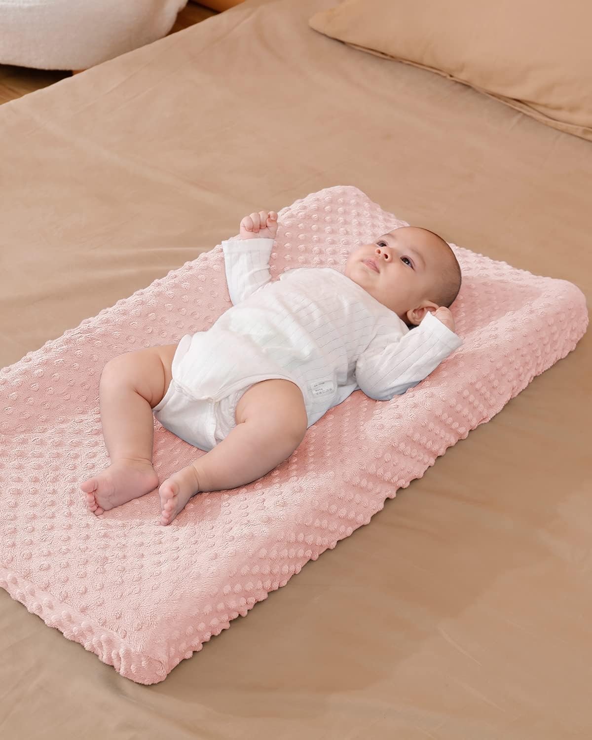 2 Pack Dots Plush Changing Table Cover