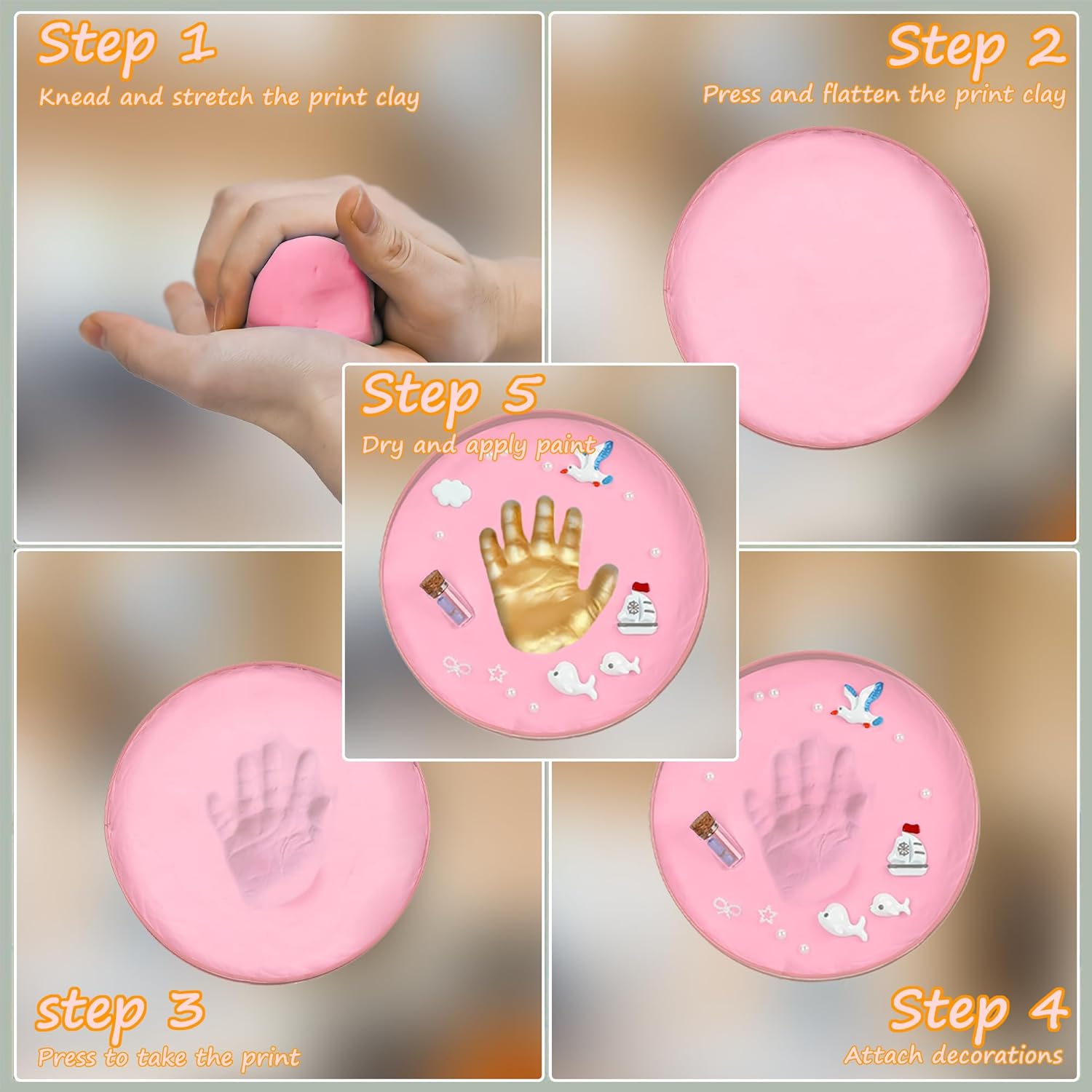 YouMin Baby Footprint Kit Hand Foot Print Kit Newborn Keepsake