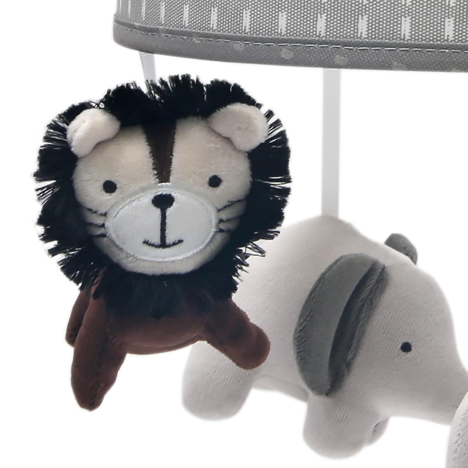Lambs Ivy Urban Jungle Lion Elephant Musical Crib Mobile