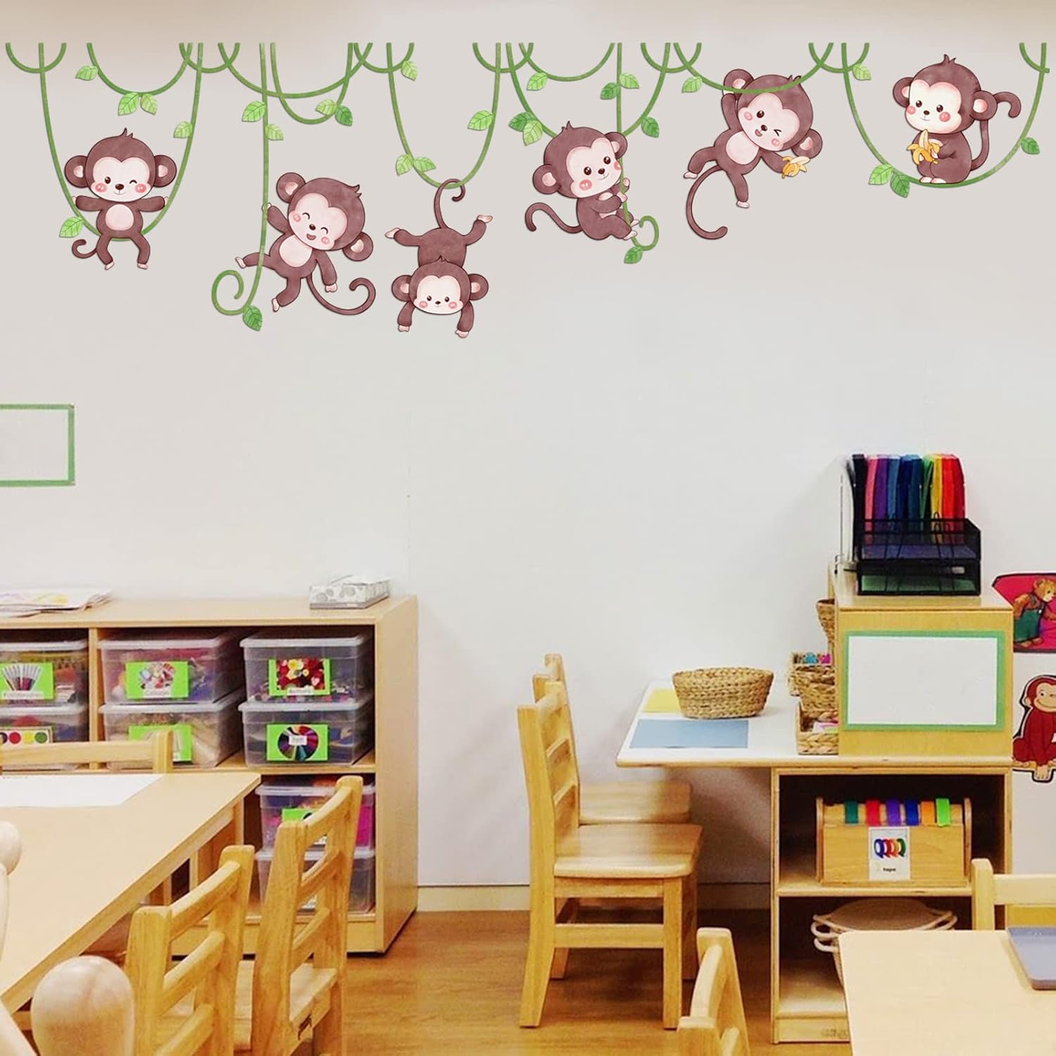 Monkey Wall Stickers Jungle Decor for Kids Room