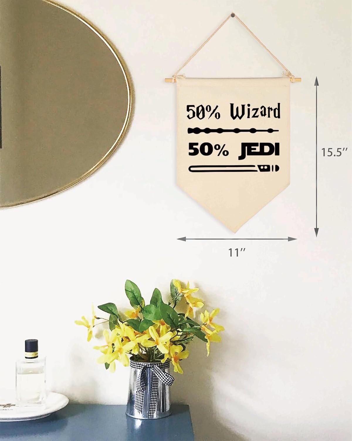 Topthink 50 Wizard 50 Jedi Canvas Hanging Flag Banner Wall Decor Gift for Baby Kids Boy Nursery Teen Room Front Door