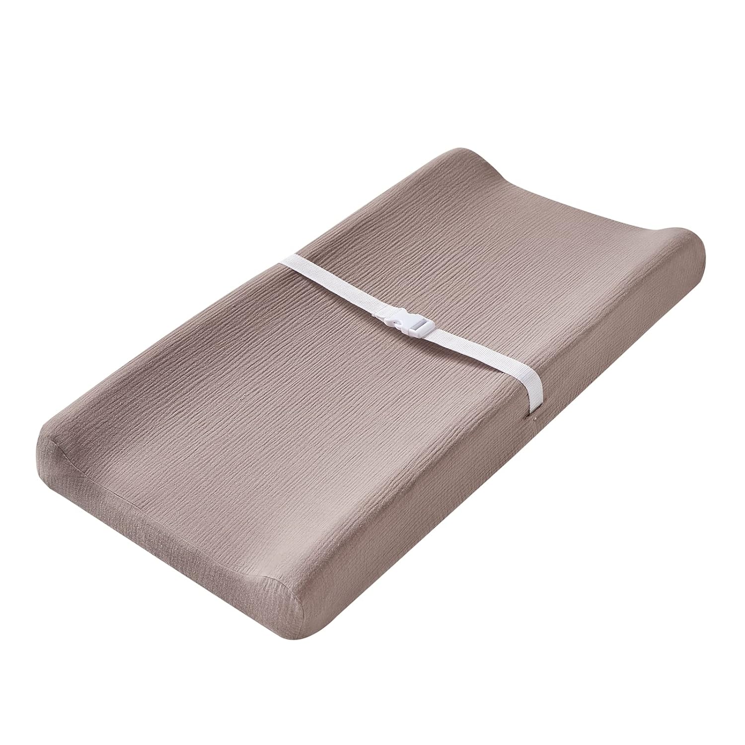 Aullar Solid Muslin Changing Table Pad Cover Khaki