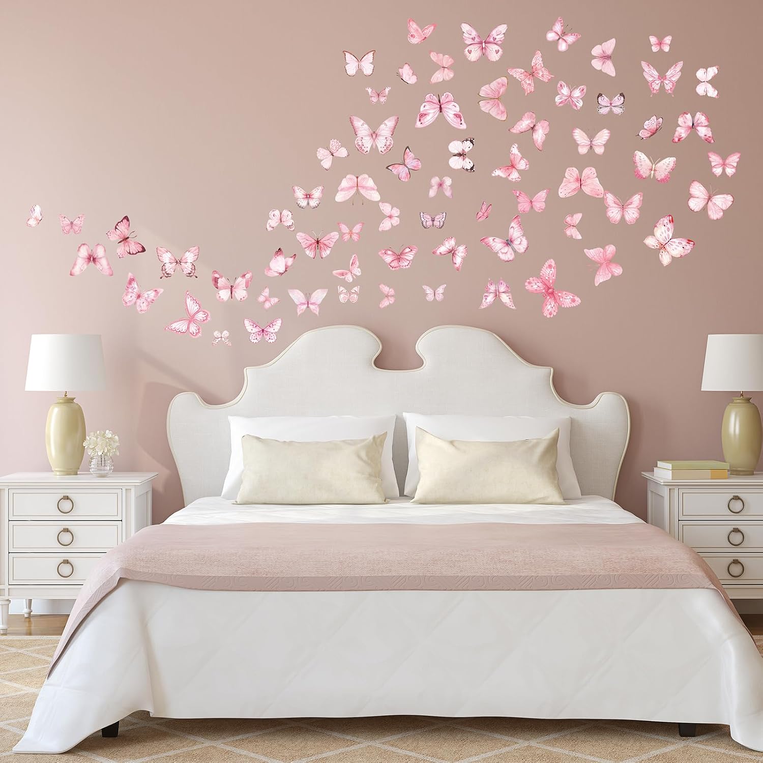 Glow in The Dark Pink Butterfly Wall Decals