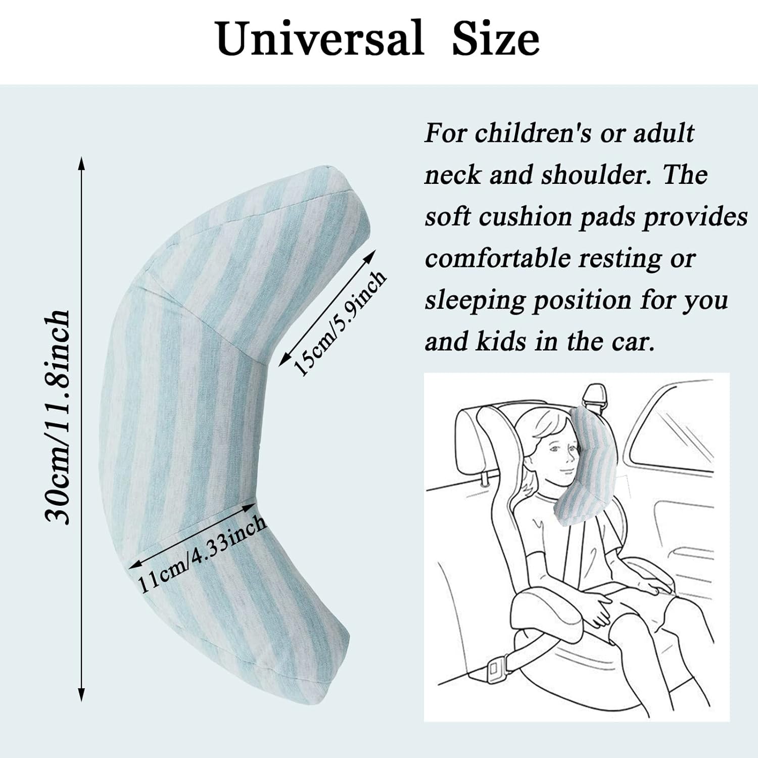 WenMei Car Seat Travel Pillow for Kids and Adults
