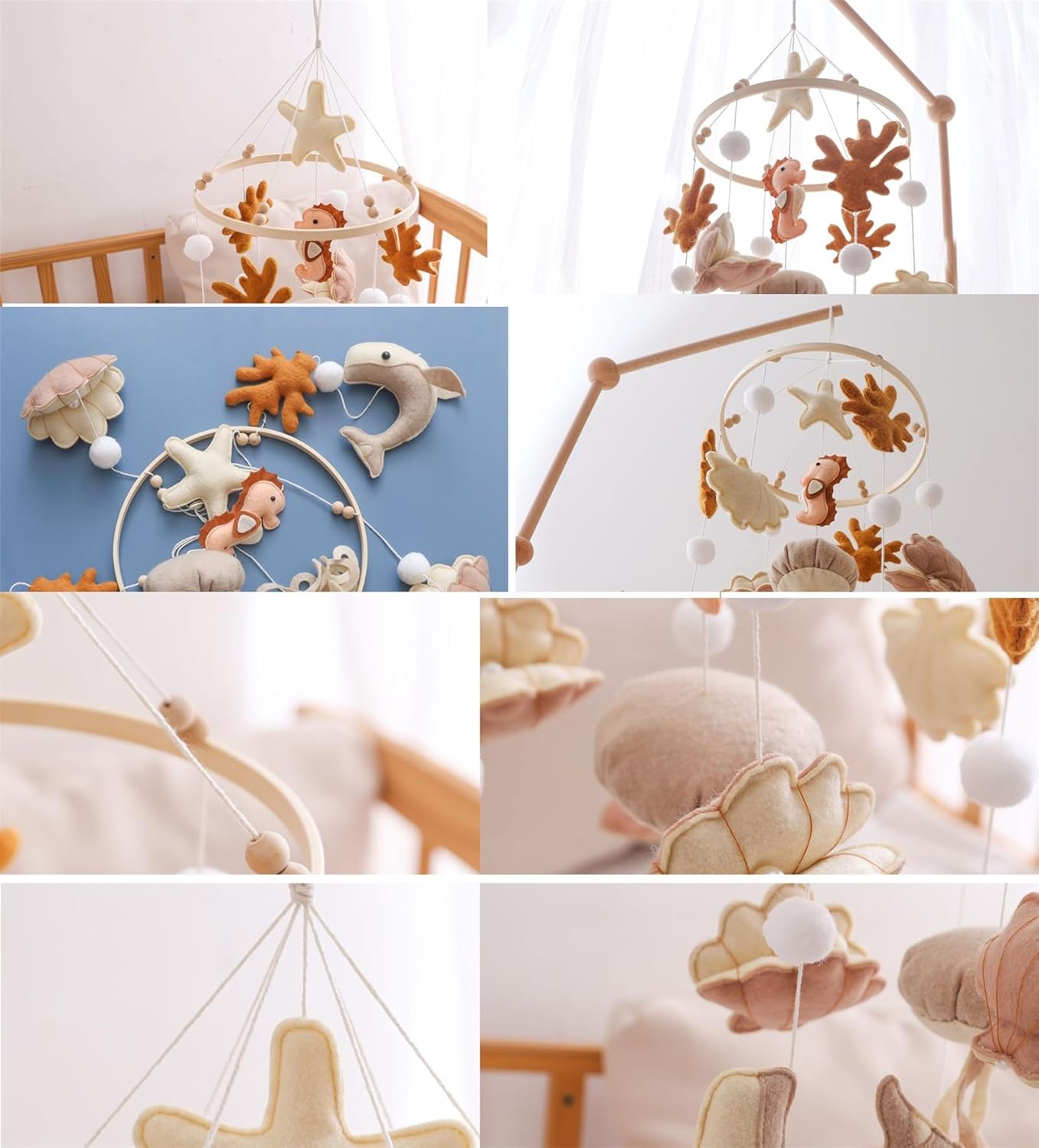 Ocean Life Theme Crib Mobile for Baby Boys Girls