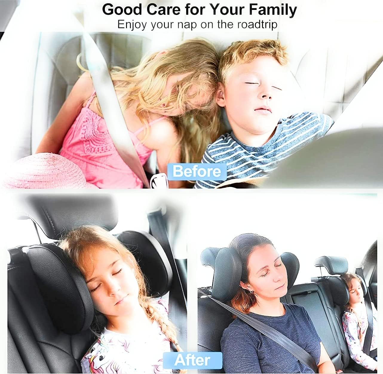Slynx Car Headrest Pillow with Memory Foam Support