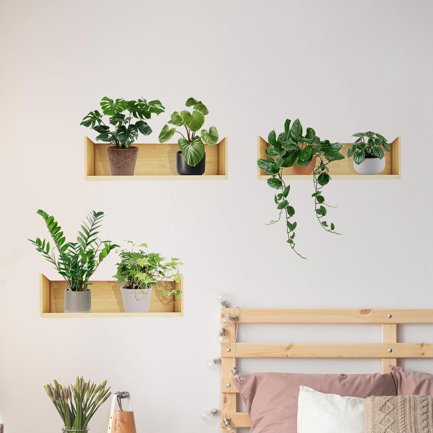 3D Green Plants Wall Decals for Home Decor