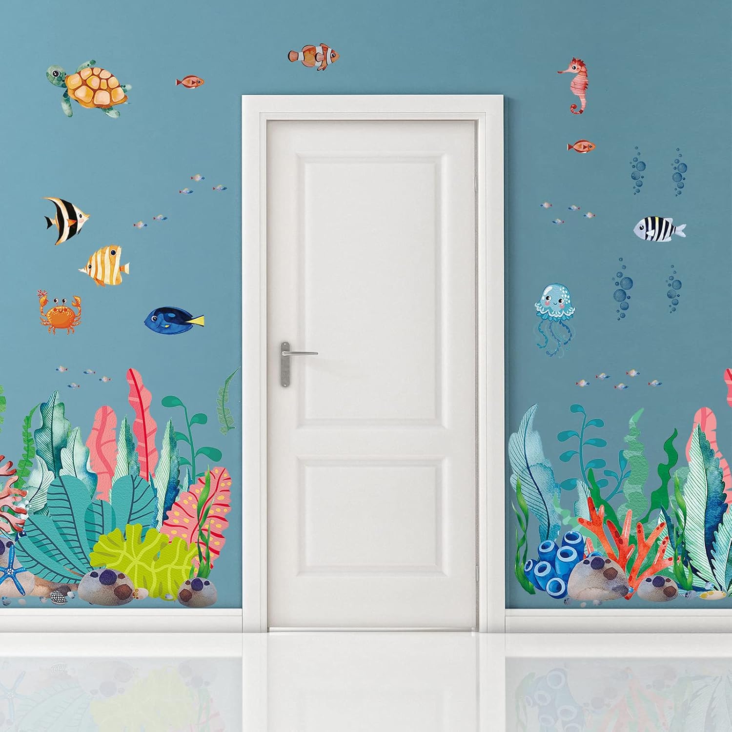 2 Sheets Under the Sea Wall Decals Ocean Life Stickers