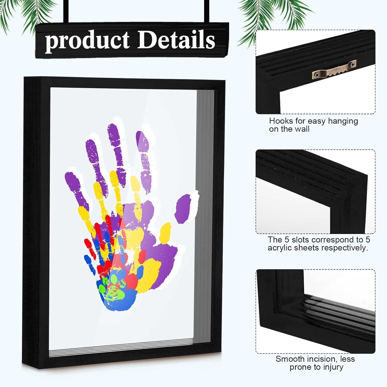 Suzile DIY Handprint Kit for Family Memories - Black Frame