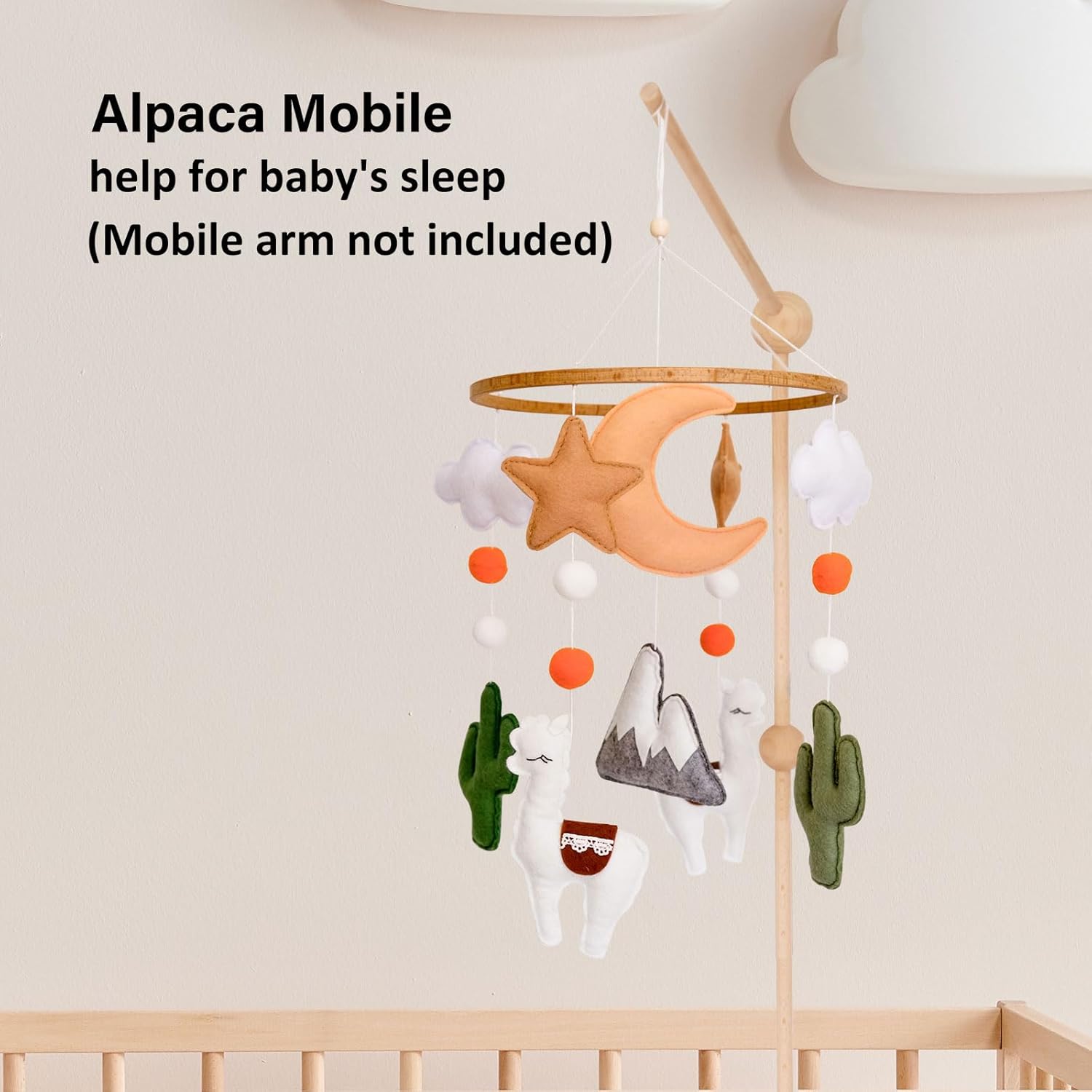 Llama Baby Crib Mobile Desert Theme