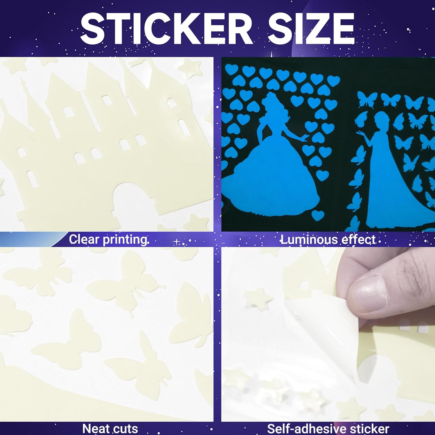 Glow in The Dark Princess Castle Wall Sticker Set