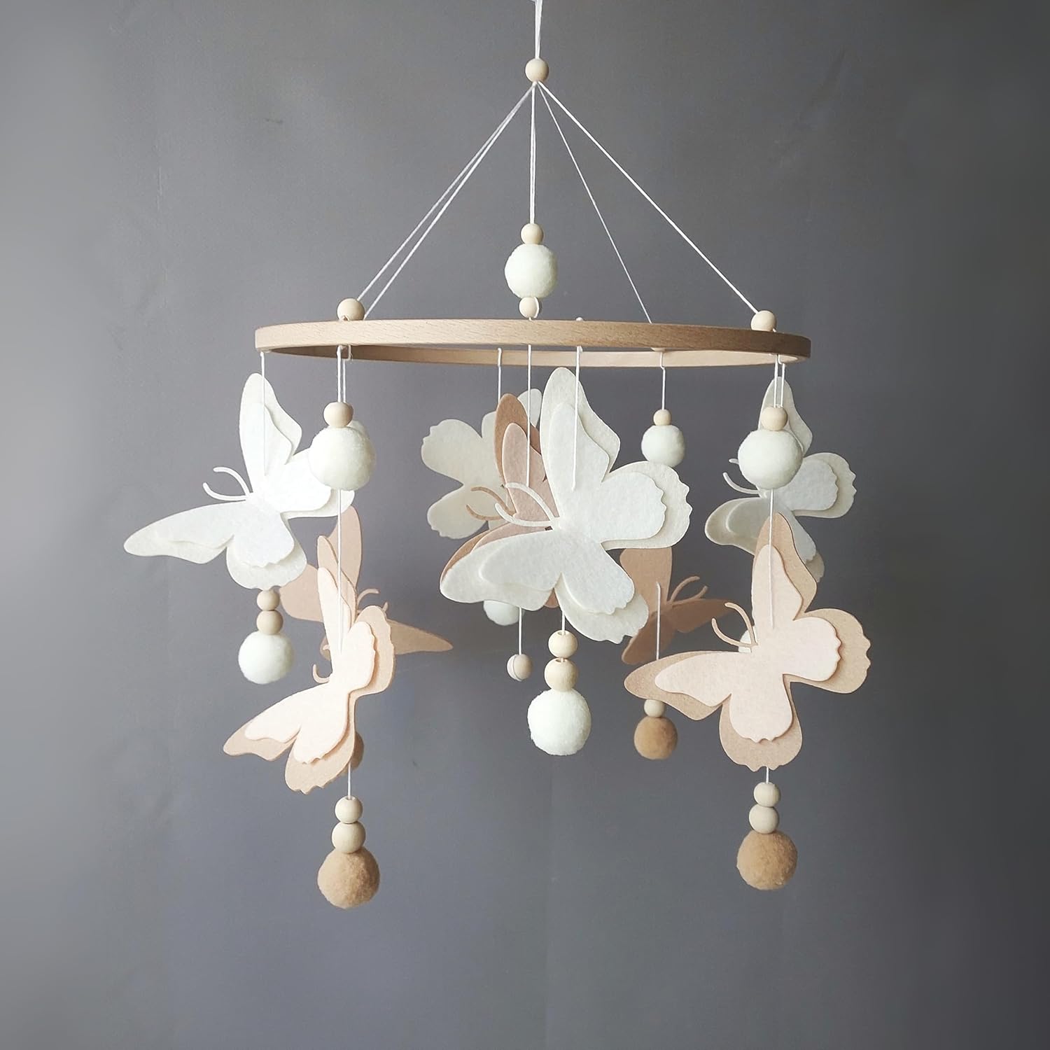 Boho Butterfly Crib Mobile for Baby Girl