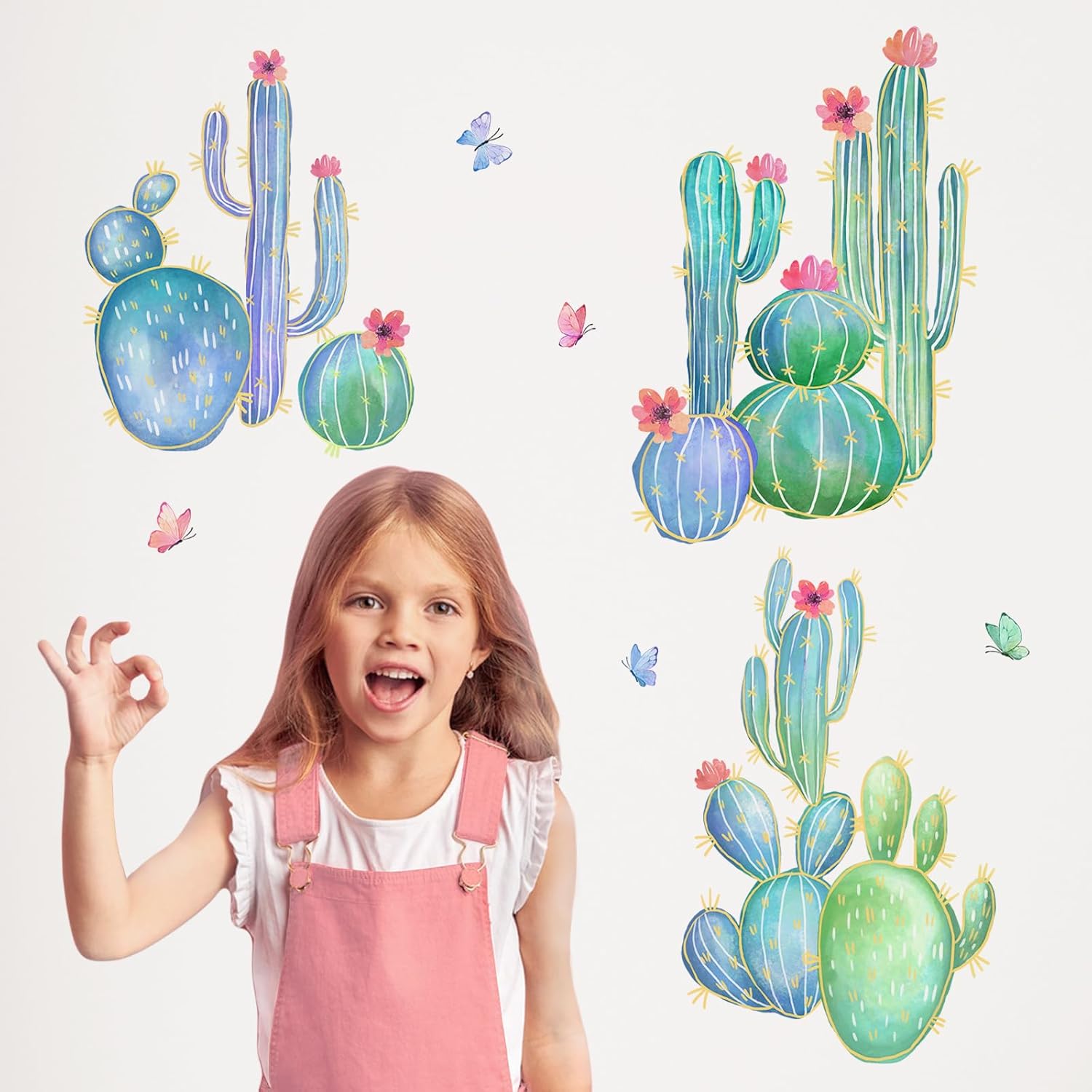 Mfault Cactus Wall Decals for Bedroom Living Room Decor