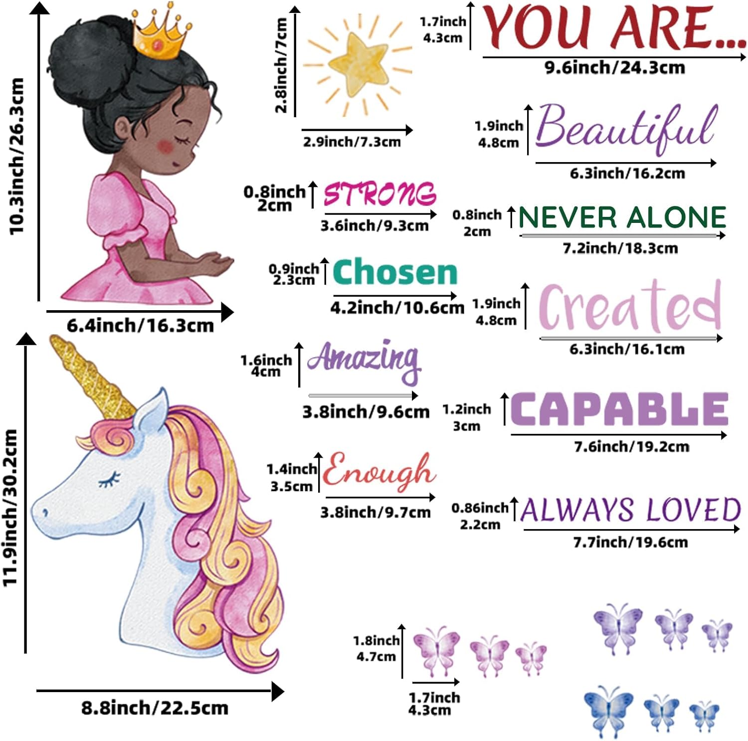 Unicorn Wall Decals for Girls Room Decor