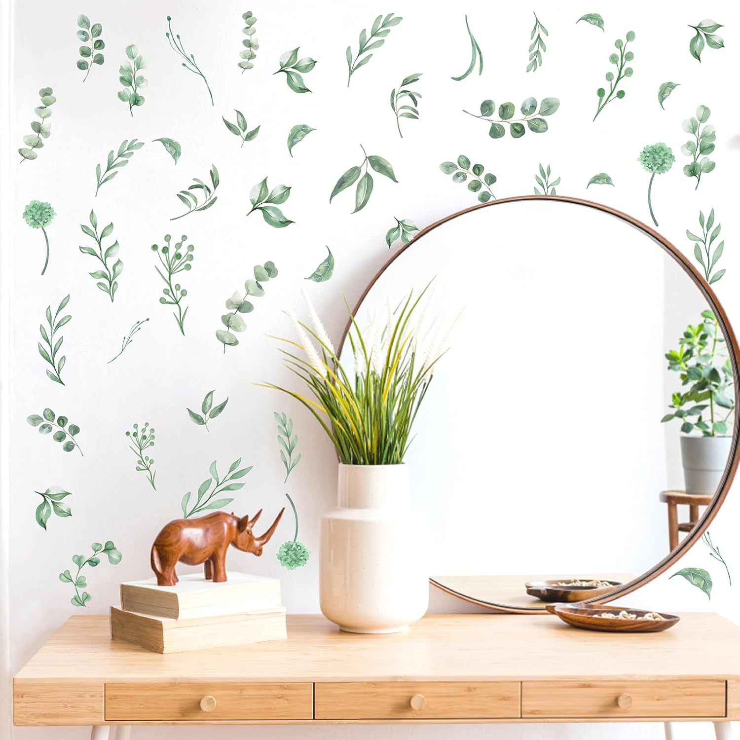 Barri Design Green Leaves Wall Stickers Boho Decor