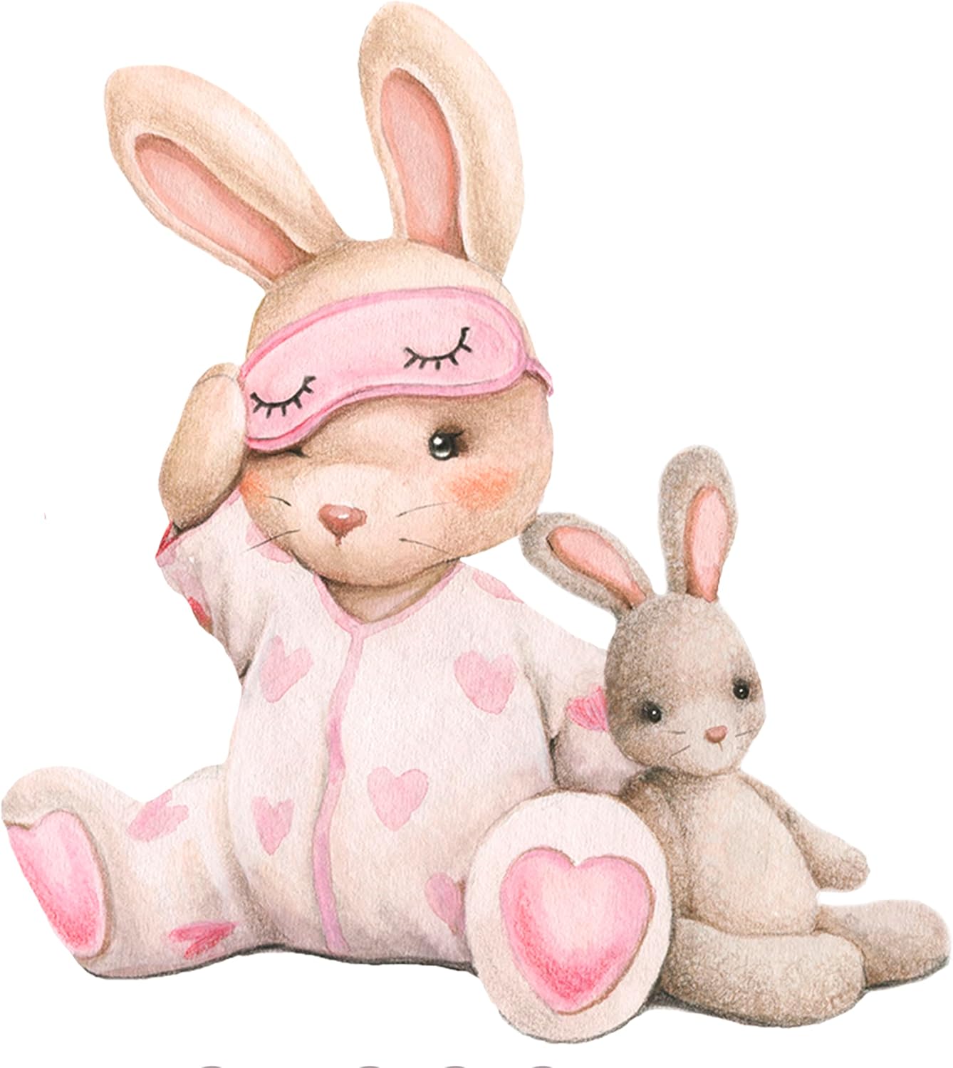 Pink Bunny Wall Decals for Baby Girl Room