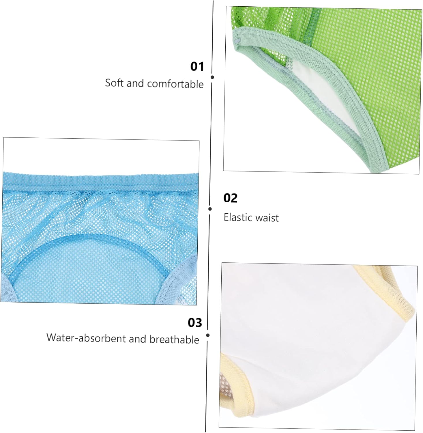 ANDRESLAD Potty Training Underwear 3pcs Toddler Potty Pants for Baby Boys Breathable Cotton Training Pants