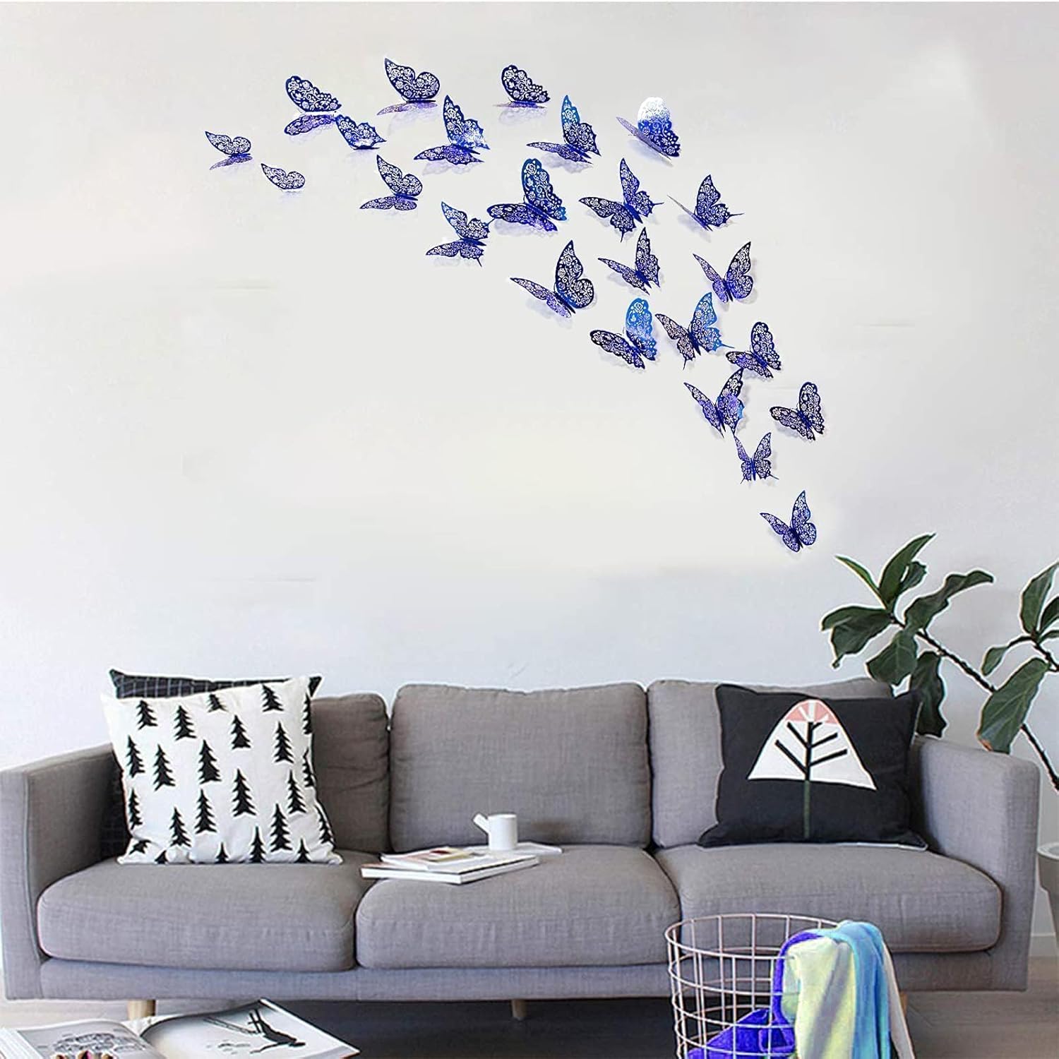 Cheerland 3D Royal Blue Butterfly Wall Stickers