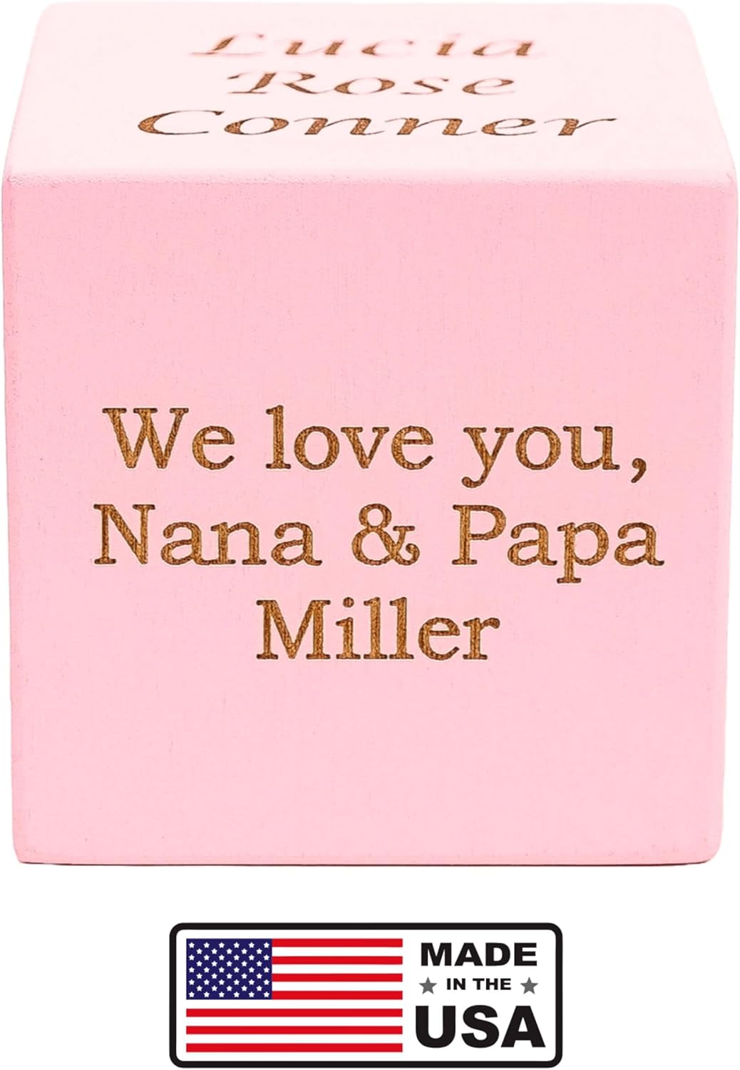 Palmetto Wood Shop Baby Birth Block - Personalized USA Made 3 Sizes Colors